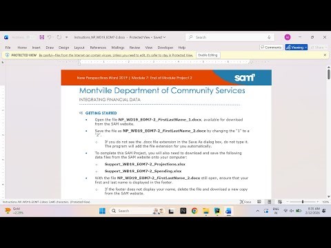 New Perspectives Word 2019 | Module 7: End of Module Project 2 Montville Department of Community Ser