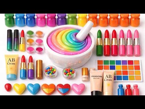 🔴LIVE | Satisfying Slime ASMR | DIY Making Rainbow Slime Mixing Glitters Makeup Lipsticks Squishy
