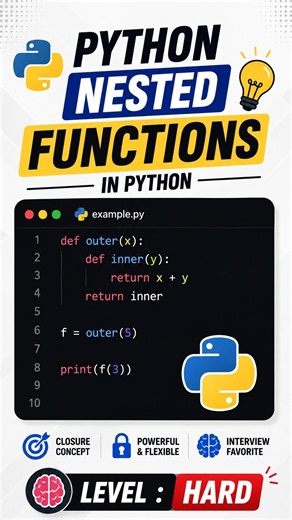 Python Nested Function: What Will Be the Output? 🤯 #python #pythonquiz #programming
