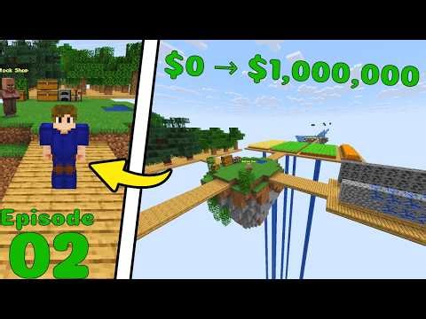 THE ISLAND GROWS! | Can I make $1,000,000 in SKYBLOCK? Ep. 2