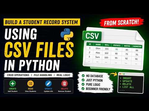 Build a Student Management System in Python CSV - Part 2 (Update + Delete)