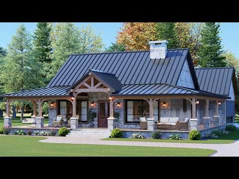 This 960 Sq Ft Farmhouse Feels Much Bigger and Cozy! | Cottage with Wraparound Porch