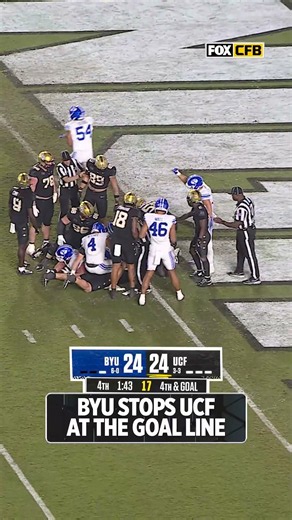 UCF is STOPPED by BYU on 4th down! #CFB #football #BYU #UCF