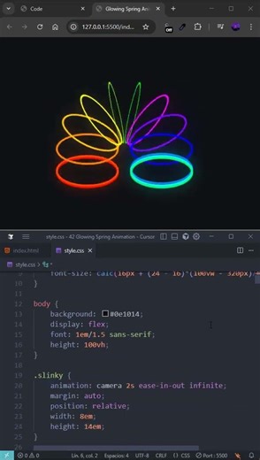 Glowing Spring Animation 🌸✨ | HTML CSS JavaScript Beautiful Glowing Spring Effect 🌿