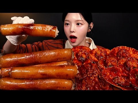 SUB)겉바속촉 통대창에 핵매운 불닭 가리비 팽이버섯 먹방! 또 레전드 찍었다🔥대창 해산물 꿀조합 Beef Intestine & Buldak Scallop Mukbang Asmr