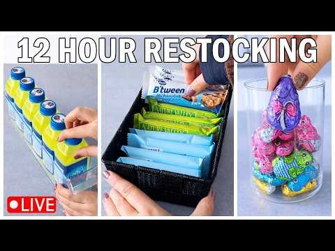 12 Hours of Restocking ASMR ✨ | Organising, Cleaning, Restocking Live Stream To Fall Asleep To