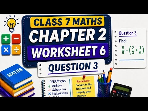 DAV Class 7 Maths | Chapter 2 | Worksheet 6 | Question 3 | Operations on Rational Numbers #videos