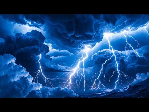 Heavy Thunderstorm Night with Torrential Rain & Thunder, Lightning, Wind｜Best Natural Thunder Video
