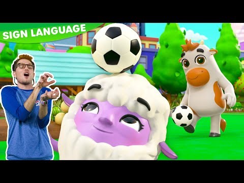 Old Macdonald Animals Play Soccer! ⚽ | Lellobee Fun | Learn ASL & Baby Sign Language for Kids