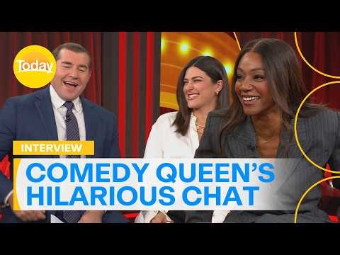 Tiffany Haddish flirts with TV hosts in hilarious interview | Today Show Australia