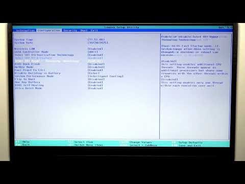 LENOVO V15 - Intel Hyper-Threading Technology Nasıl Etkinleştirilir veya Devre Dışı Bırakılır
