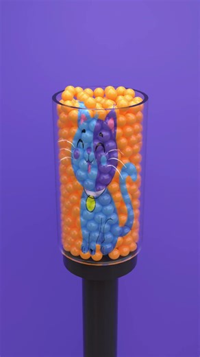 Cat Push Spill Pattern Endless Loop #satisfying #endlessloop #3danimation #blender