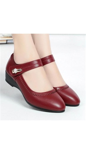 🏆👡【Sizes 35-41】Soft leather shoes with soft sole and non-slip wedge heel for mothers