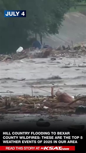 2025 was memorable for many reasons, including heavy rainfall, a worsening drought, beautiful Northern Lights displays and even more snow. FULL STORY: https://www.ksat.com/weather/2025/12/24/from-hill-country-flooding-to-bexar-county-wildfires-here-are-the-top-5-weather-events-of-2025/?utm_source=facebook&utm_medium=social&utm_campaign=snd&utm_content=ksat12 KSAT Meteorologist Justin Horne | KSAT 12 & KSAT.com