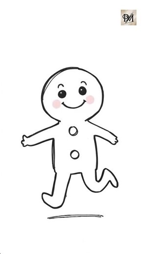 Easy Gingerbread Man Drawing🖍️ Christmas Art