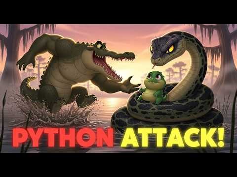 PYTHON ATTACK! Brave Crocodile Dad Saves His Baby | Crocodile vs Python Rescue Mission