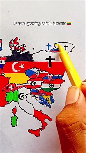 Draw Flag Map of Lithuania 🇱🇹 #lithuania