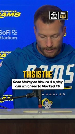 Sean McVay is regretting his play call late in overtime against the Bills #rams #nfl #mnf #football