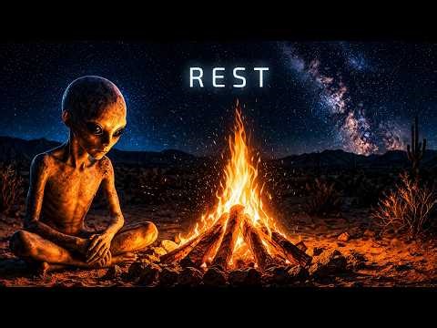 ULTIMATE ALIEN CAMPFIRE | 7 Hours No Music | Deep Space Sleep Ambience