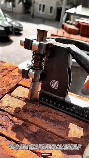 Manual Brick Cutting Tool with Spring-Loaded Precision for Masonry Work