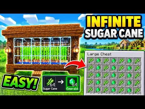 🔥 YOU NEED THIS EASY AUTOMATIC SUGAR CANE FARM! 🌿 | Minecraft Bedrock & Java 26.1+