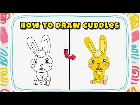 How to Draw Cuddles from Happy Tree Friends – Drawing Guide