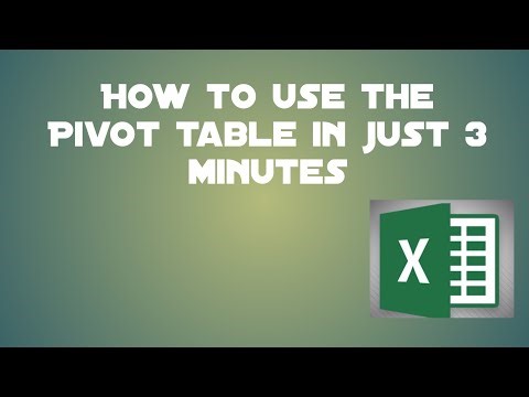 How to use the Pivot table 