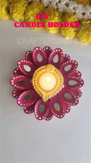 Diy Candle holder 🪔🪄#shorts #diwali #viral #trending #diy #candle #decoration #compilation #ytshorts