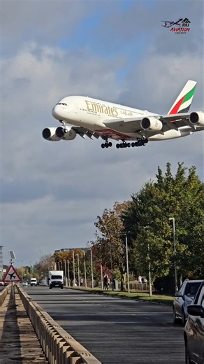 Imagine Driving Under This BEAST..!😳 Emirates Airbus A380 🇦🇪✈️👑 #emirates #airbusa380 #shorts