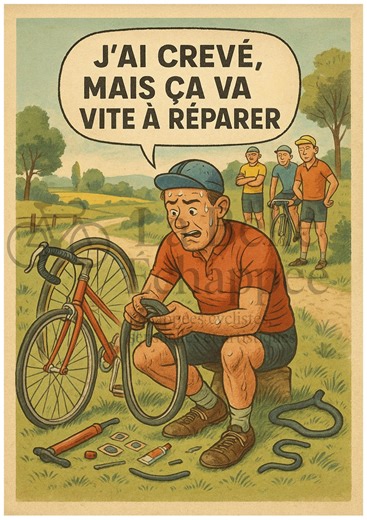 I've Got a Flat Tire! – Vintage Cycling Poster – Retro Mountain Poster – Bicycle Wall Decor Made in France - Etsy Canada
