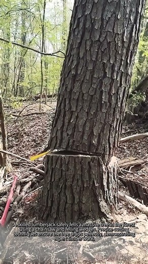 Master Lumberjack Felling a Massive Tree #worker #process #chainsaw #lumberjack #logging