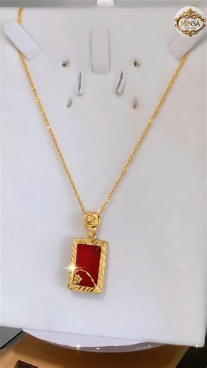 Elegant Ruby Red Gold Pendant Chain Necklace | Beautiful Traditional Gold Jewellery Design 2026 ❤️✨