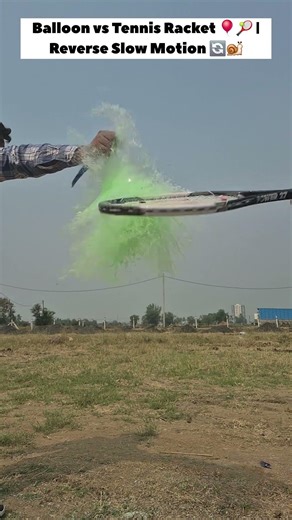 Tennis Racket vs Water Balloon | Reverse Slow Motion Magic ✨