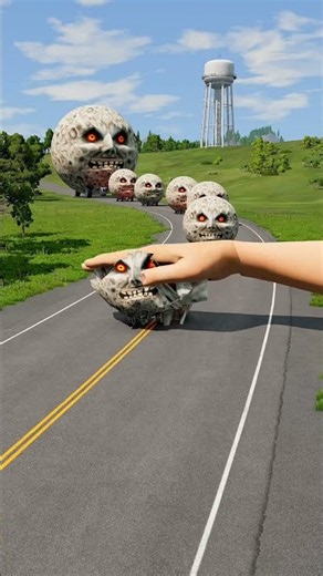 Big & Small Monster Moon Cars vs Giant Hand Slap - BeamNG.drive #shorts #beamngdrive