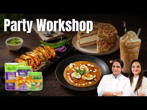 Free Party Workshop | Paneer Margherita Tikka | Paneer Dolma Sabzi | Golden Fantasy Ice Cream Cake