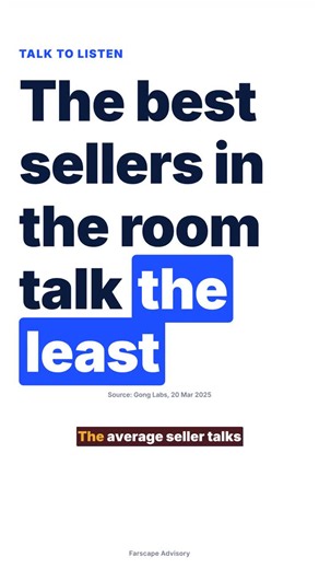 Winners Talk Less in Sales Calls: Gong Data Analysis | Farscape.io posted on the topic | LinkedIn