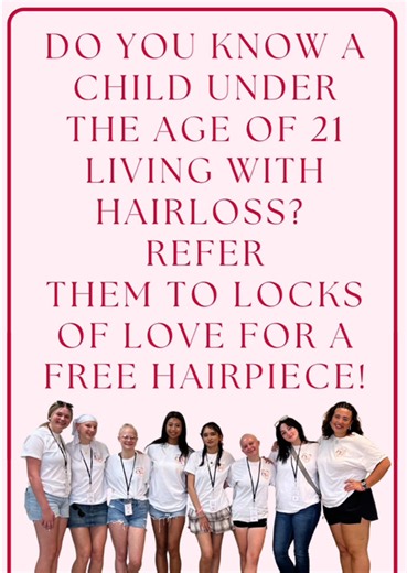 Reach out to us for more information! ☎️ 561-833-7332 📧 CaseManager@locksoflove.org 💻 LocksofLove.org #locksoflove #nonprofit #alopeciaawareness #alopecia #hairloss