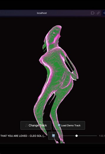 I wanted to look at my silhouette, so I did #glsl #creativecoding #genuary2026