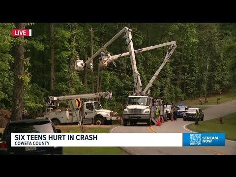6 teens hurt in Coweta County crash where vehicle hit pole