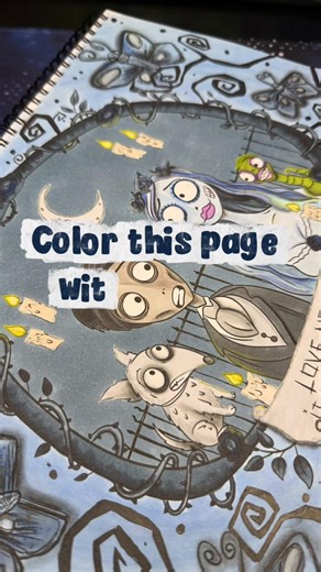 I’ve done a fly through of coloring this Corpse Bride page … I hope some of you find it useful to see how to add themed borders or how to generate a color palette for those days when you can’t decide what pen to pick up! Enjoy 🖤 #timburtonart #inkedbymeelie #colouringpages #coloringborders #colourwithme