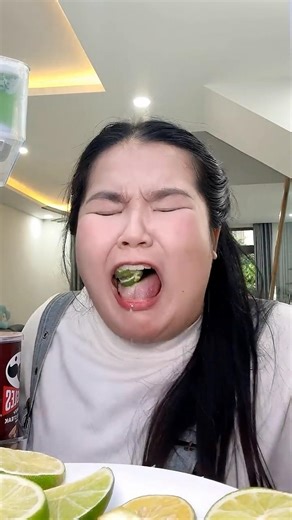 This lemon is too sour and too spicy 🔥🌶️ #funny #shorts