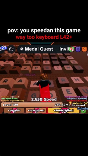 RACE BATTLE in +1 Speed Keyboard Escape! ⌨️⚡! #roblox #shorts