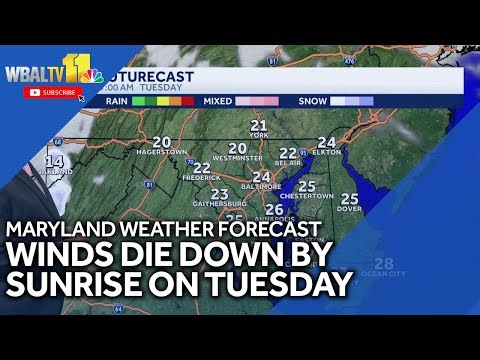 Maryland weather forecast: Winds settle down Tuesday, temps dip into 30s