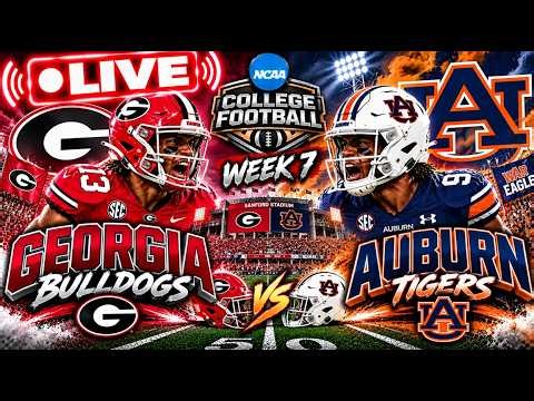 LIVE Georgia Bulldogs vs Auburn Tigers Week 7 College Football NCAA 2026