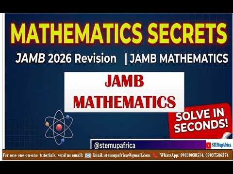 JAMB Mathematics Solutions | Past Questions Solved Step-by-Step | Full Exam Prep Guide