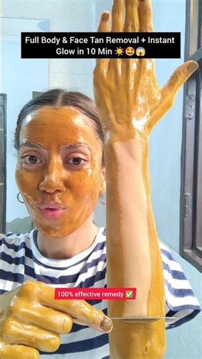 Get Salon-Like Full Body Polishing at Home in 10 Min🤩✅#tanremoval #skinpolishing #ytshorts #remedy