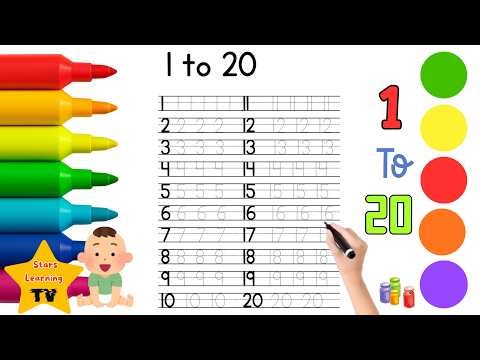 Tracing Numbers 1 to 20 with Colorful Pens | Learn Spellings and Counting for Toddlers