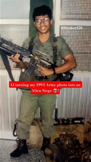 AI Turning my 1994 Army photo into an Alien Siege 👽!