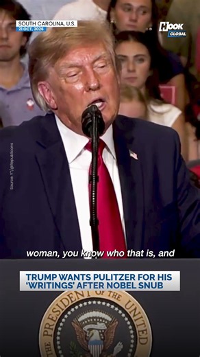 Watch: Trump Claims He Deserves a Pulitzer Prize for his 'Writings' After Nobel Snub
