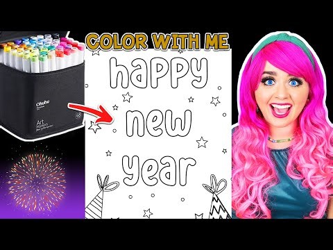 Happy New Year Coloring Tutorial + Ohuhu Art Markers | COLOR ALONG WITH KIMMI